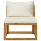 6-tlg. Garten-Lounge-Set mit Auflagen Massivholz Akazie