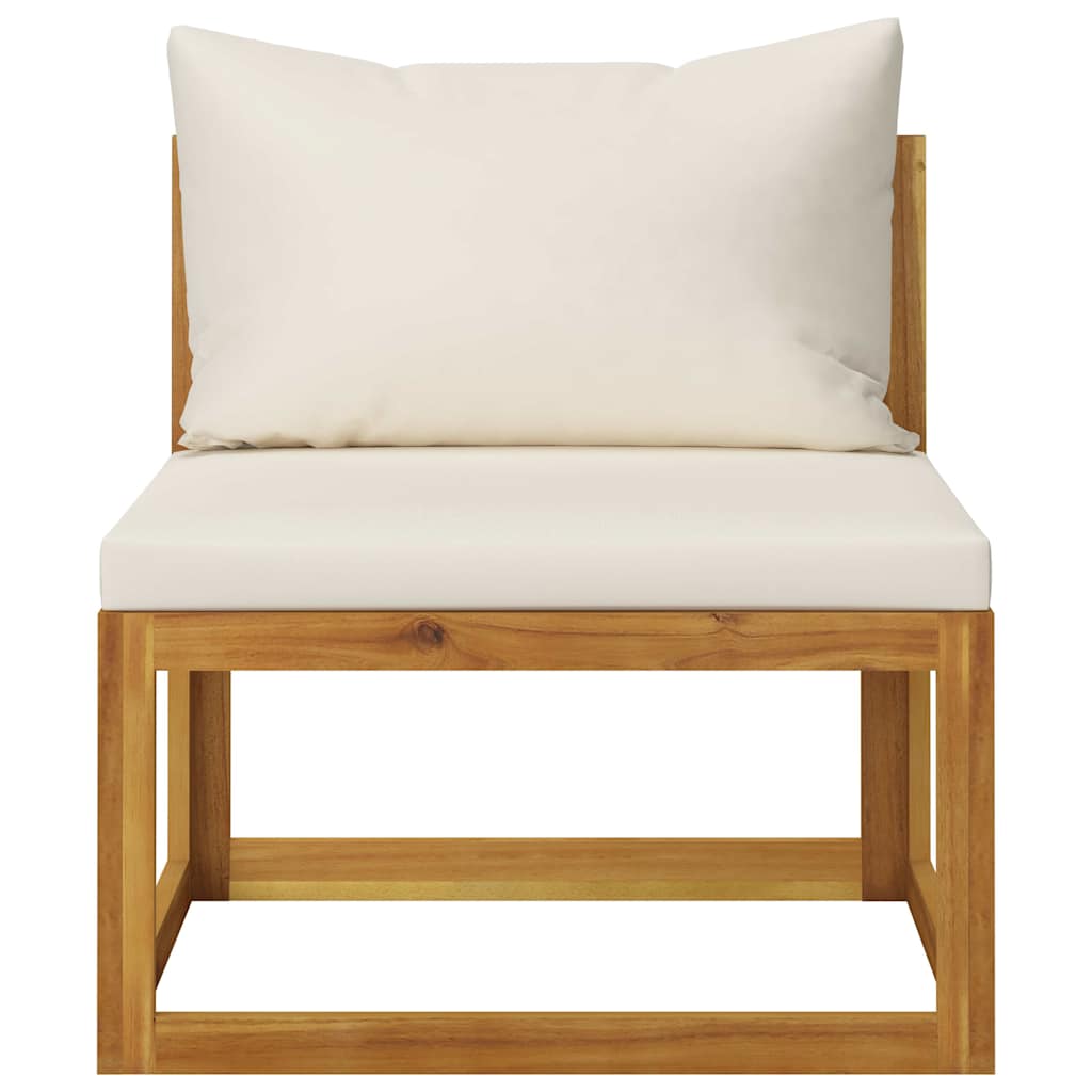 5-tlg. Garten-Lounge-Set mit Auflagen Massivholz Akazie