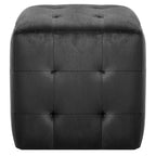 Pouf 2 Stk. Schwarz 30x30x30 cm Samtstoff