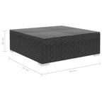 10-tlg. Garten-Lounge-Set mit Auflagen Poly Rattan Schwarz