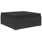 12-tlg. Garten-Lounge-Set mit Auflagen Poly Rattan Schwarz