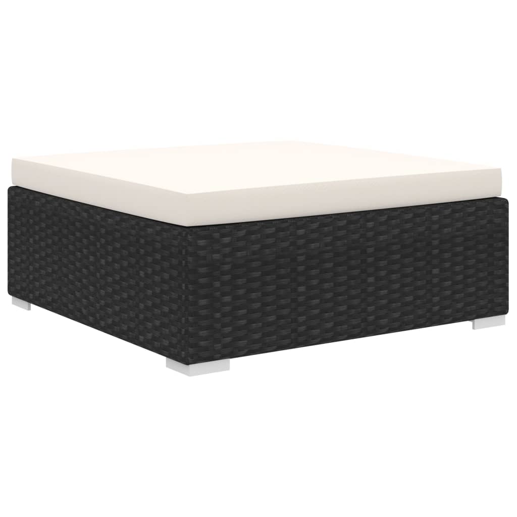 8-tlg. Garten-Lounge-Set mit Auflagen Poly Rattan Schwarz