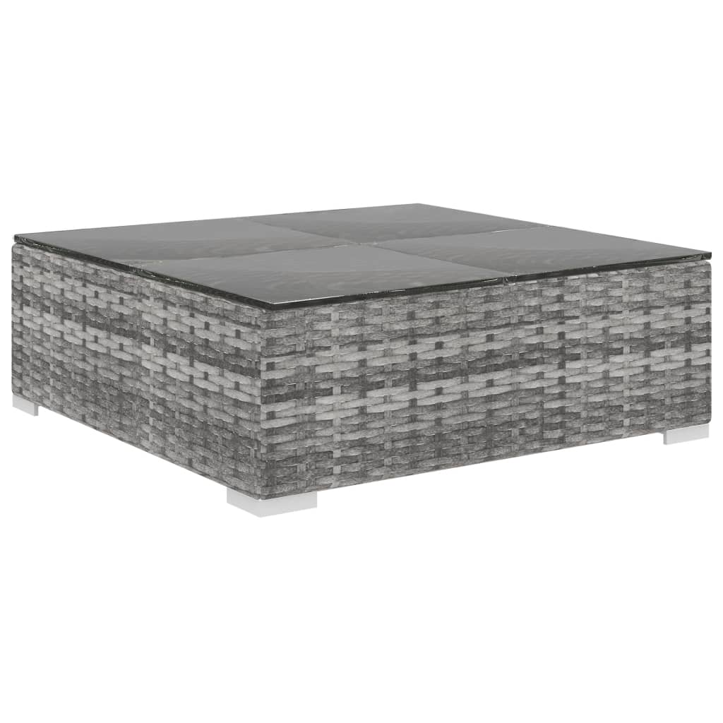 4-tlg. Garten-Lounge-Set mit Auflagen Poly Rattan Grau