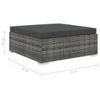 4-tlg. Garten-Lounge-Set mit Auflagen Poly Rattan Grau