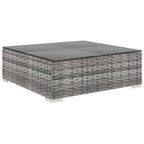 5-tlg. Garten-Lounge-Set mit Auflagen Poly Rattan Grau
