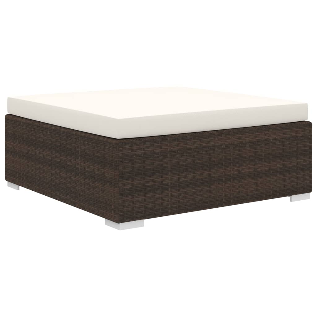 11-tlg. Garten-Lounge-Set mit Auflagen Poly Rattan