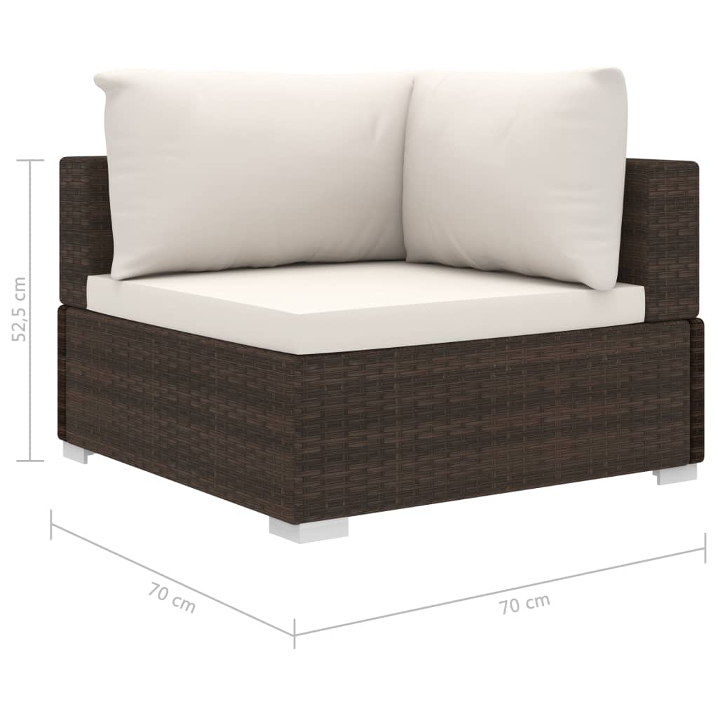 11-tlg. Garten-Lounge-Set mit Auflagen Poly Rattan