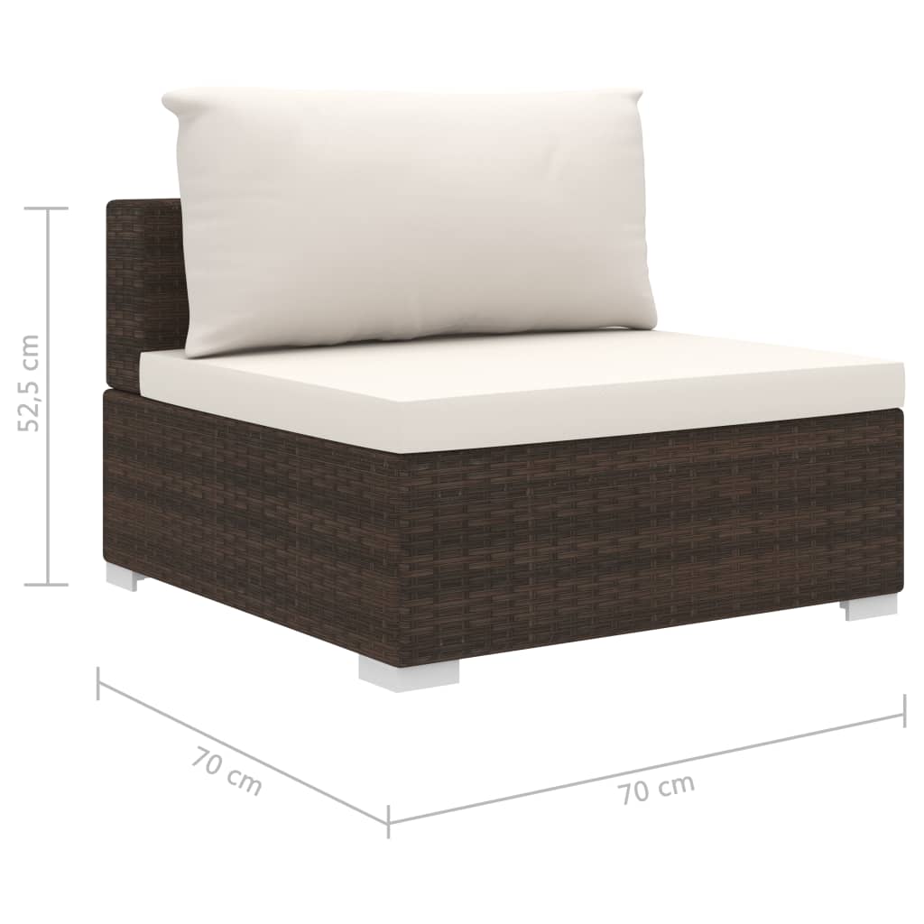 11-tlg. Garten-Lounge-Set mit Auflagen Poly Rattan