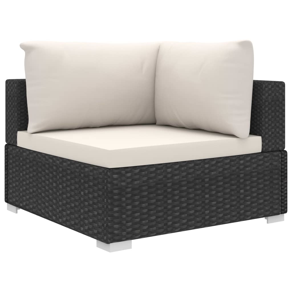 11-tlg. Garten-Lounge-Set mit Auflagen Poly Rattan