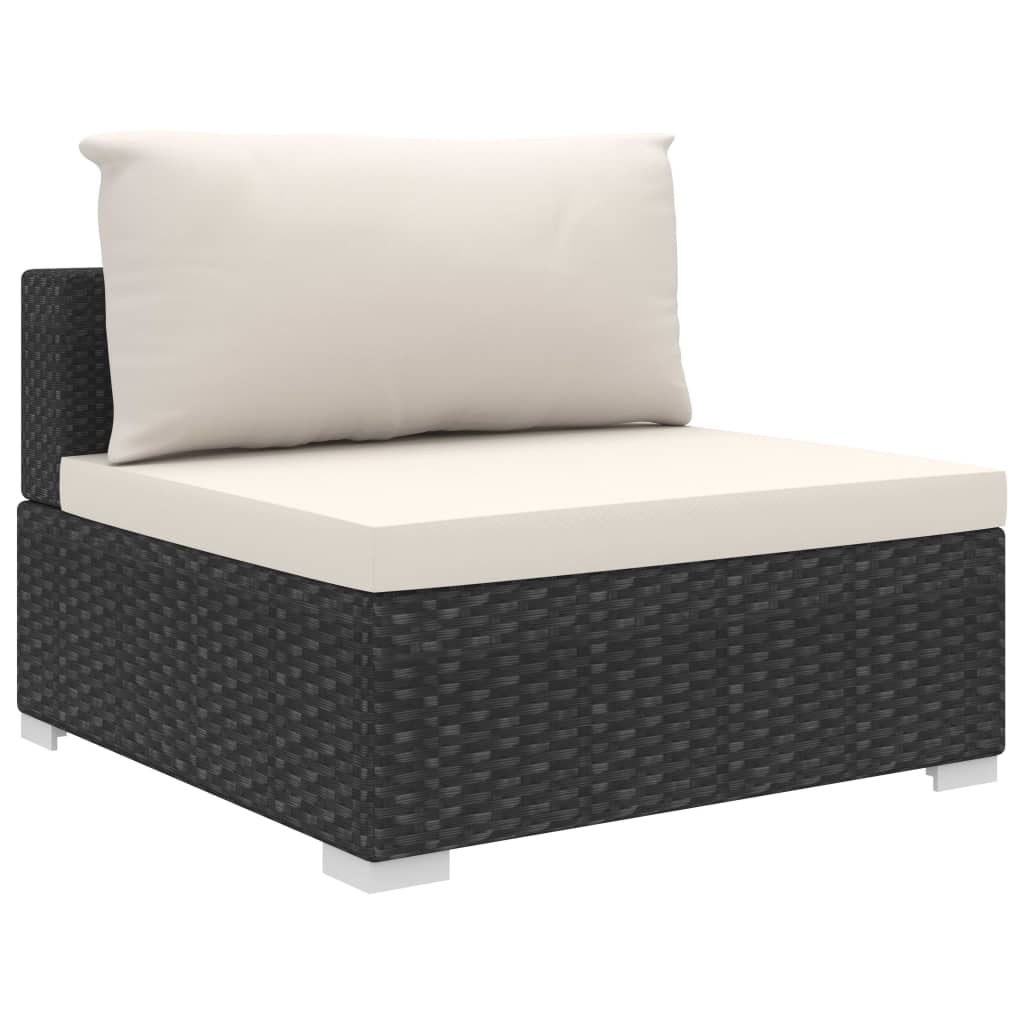 11-tlg. Garten-Lounge-Set mit Auflagen Poly Rattan