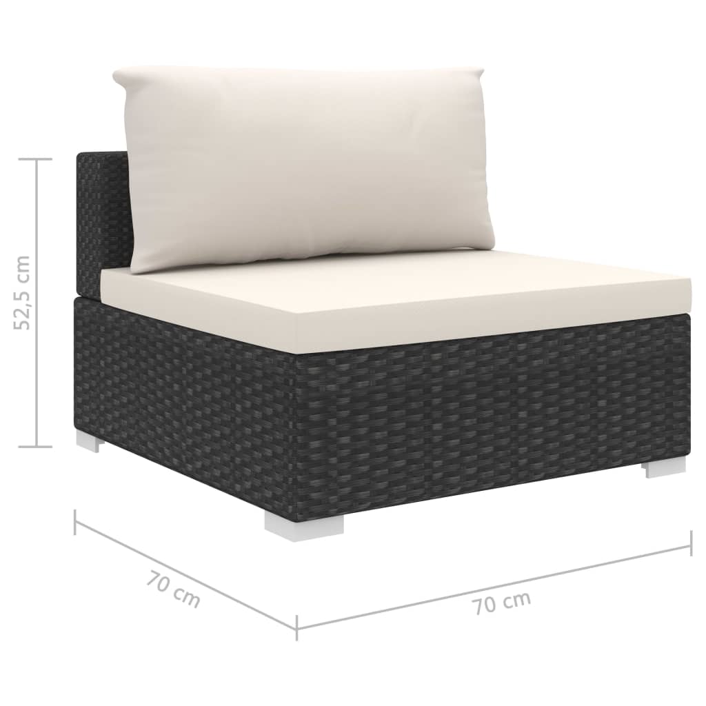 11-tlg. Garten-Lounge-Set mit Auflagen Poly Rattan