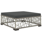 6-tlg. Garten-Lounge-Set mit Auflagen Poly Rattan Grau