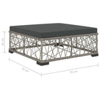 6-tlg. Garten-Lounge-Set mit Auflagen Poly Rattan Grau