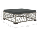 8-tlg. Garten-Lounge-Set mit Auflagen Poly Rattan Grau