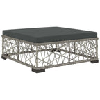 6-tlg. Garten-Lounge-Set mit Kissen Poly Rattan Grau