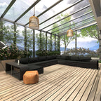 11-tlg. Garten-Lounge-Set mit Auflagen Poly Rattan Schwarz