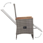 9-tlg. Garten-Essgruppe mit Auflagen Poly Rattan Grau