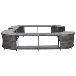 vidaXL Whirlpool-Umrandung Quadratisch Grau 268x268x55 cm Poly Rattan