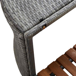 vidaXL Whirlpool-Umrandung Quadratisch Grau 268x268x55 cm Poly Rattan