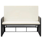 2-tlg. Garten-Lounge-Set mit Auflagen Poly Rattan Schwarz