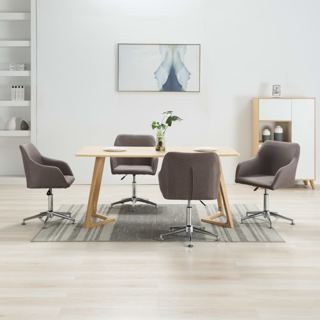 Esszimmerstühle Drehbar 4 Stk. Taupe Stoff