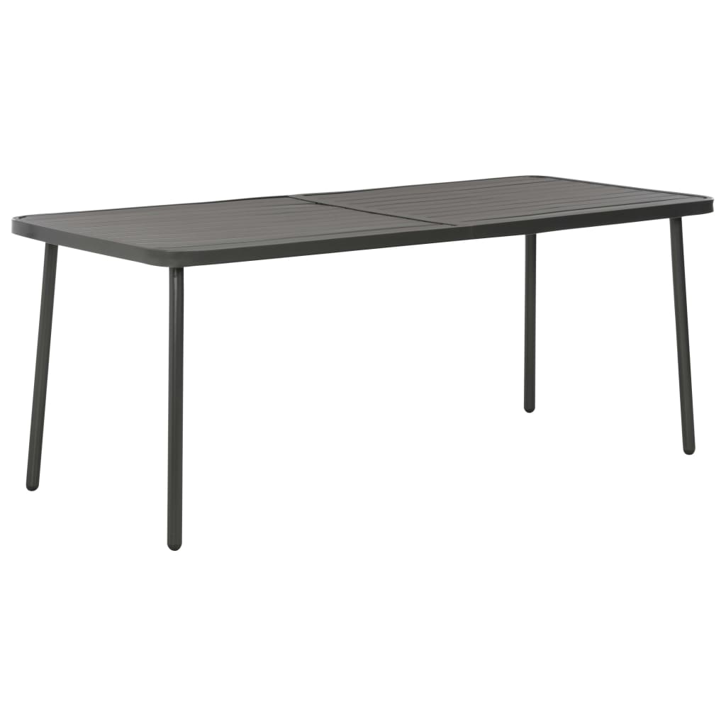 Gartentisch Dunkelgrau 180x83x72 cm Stahl