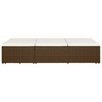 Sonnenliege mit Auflage Poly Rattan Braun