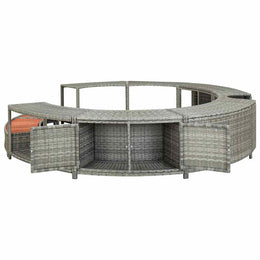 vidaXL Whirlpool-Umrandung Grau Poly Rattan