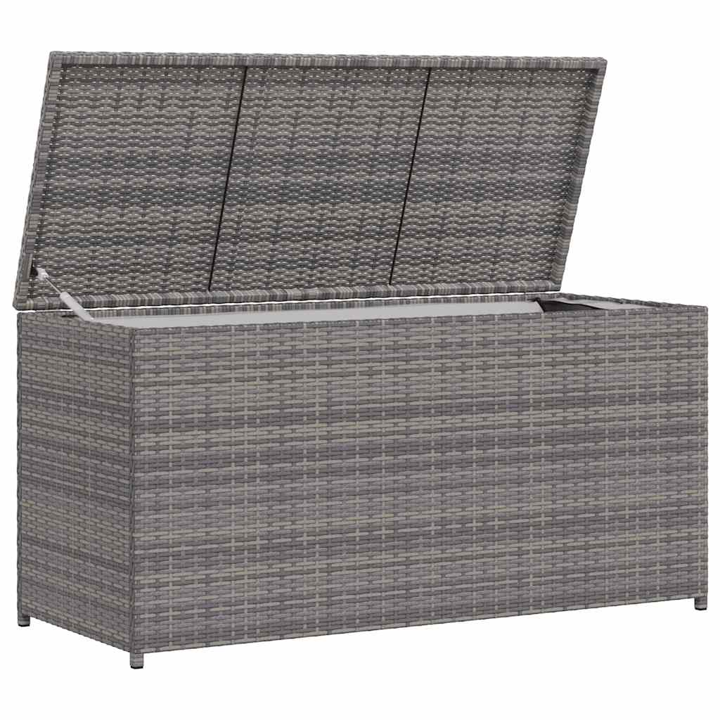 Garten-Auflagenbox Grau 120x50x60 cm Poly Rattan