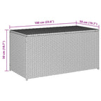 Gartenbox Poly Rattan 100x50x50 cm Braun