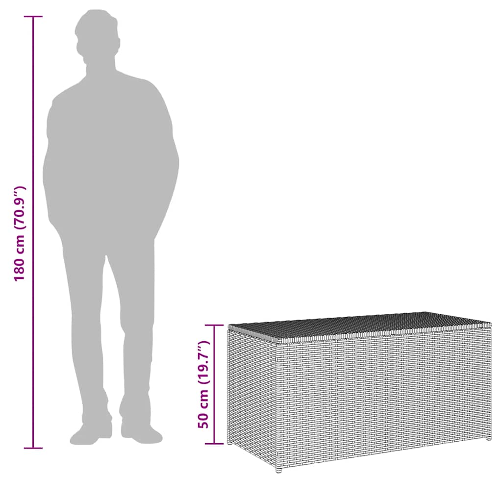 Gartenbox Poly Rattan 100x50x50 cm Braun