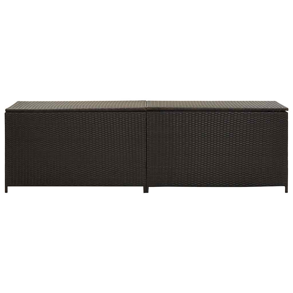 Gartenbox Poly Rattan 200x50x60 cm Braun