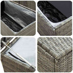 Gartenbox Poly Rattan 200x50x60 cm Grau
