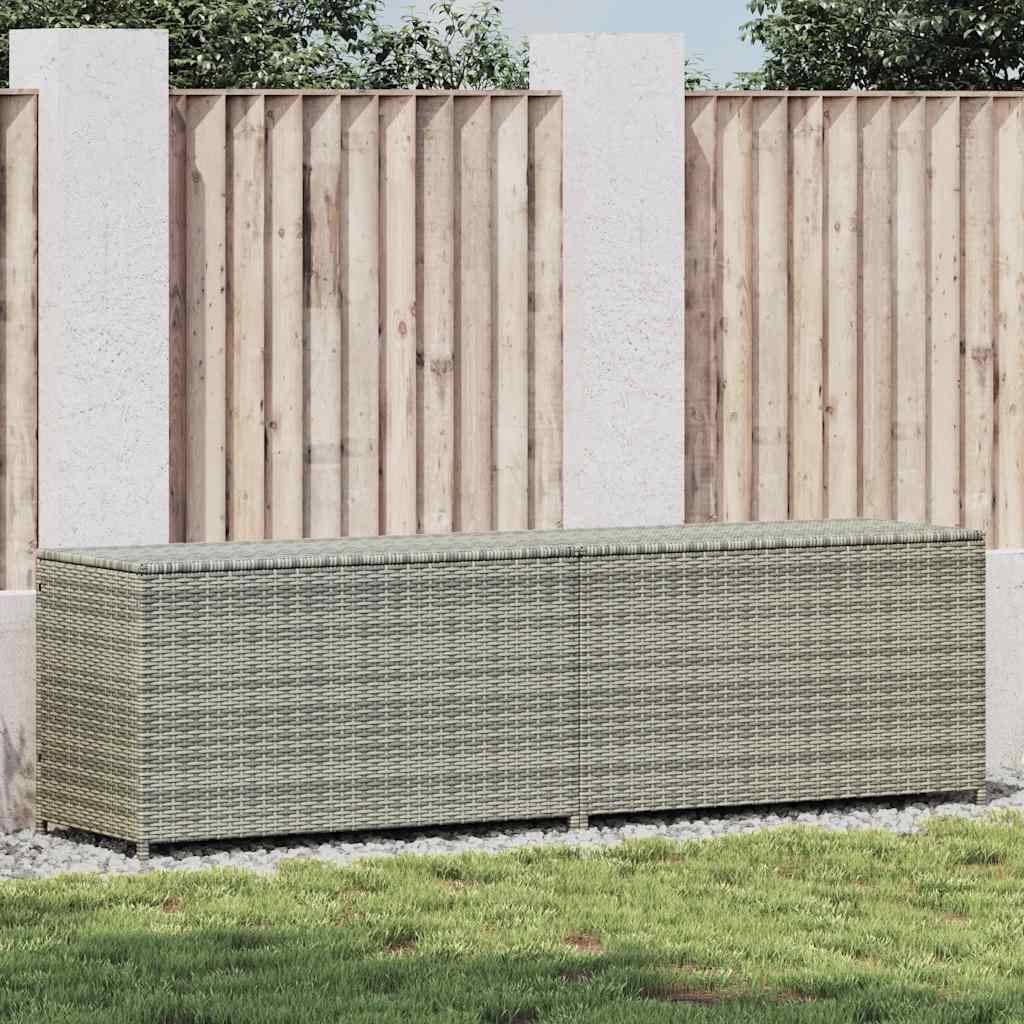 Gartenbox Poly Rattan 200x50x60 cm Grau