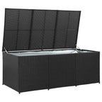 Gartenbox Poly Rattan 180x90x70 cm Schwarz