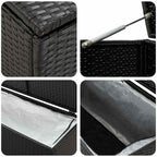 Gartenbox Poly Rattan 180x90x70 cm Schwarz