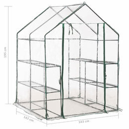 vidaXL Gewächshaus mit 8 Regalen 143 x 143 x 195 cm