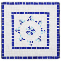 Mosaik-Bistrotisch Blau und Weiß 60 cm Keramik