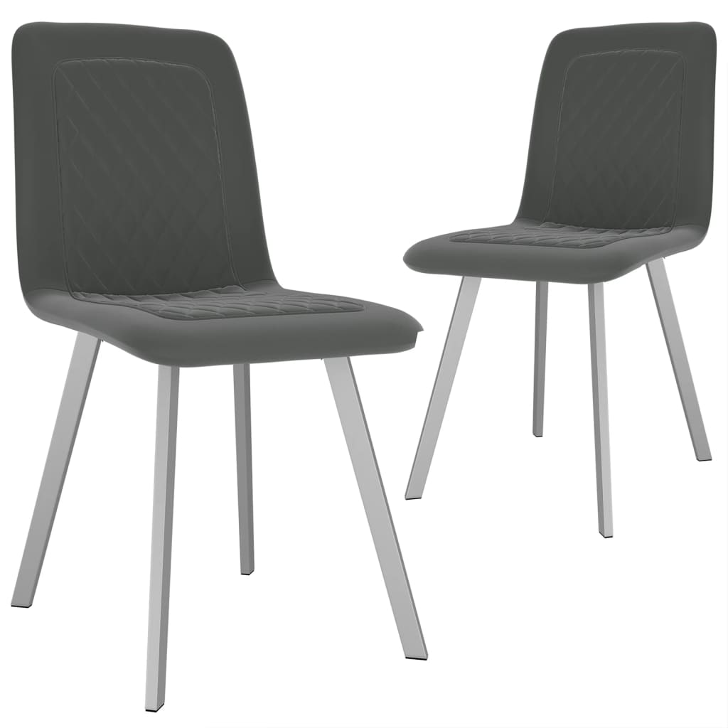 Esszimmerstühle 2 Stk. Grau Samt