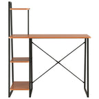 Schreibtisch mit Regaleinheit Schwarz und Eiche 102×50×117 cm
