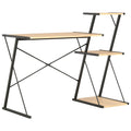 Schreibtisch mit Regal Schwarz und Eiche 116×50×93 cm
