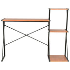 Schreibtisch mit Regal Schwarz und Braun 116×50×93 cm