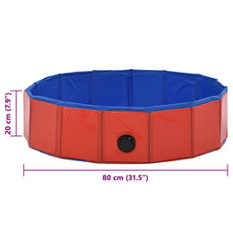 vidaXL Hundepool Faltbar Rot 80×20 cm PVC