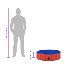 vidaXL Hundepool Faltbar Rot 80×20 cm PVC
