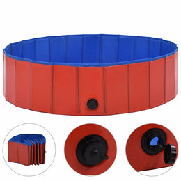 vidaXL Hundepool Faltbar Rot 120 x 30 cm PVC