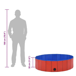 vidaXL Hundepool Faltbar Rot 120 x 30 cm PVC