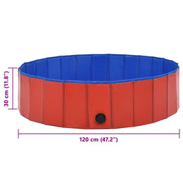 vidaXL Hundepool Faltbar Rot 120 x 30 cm PVC