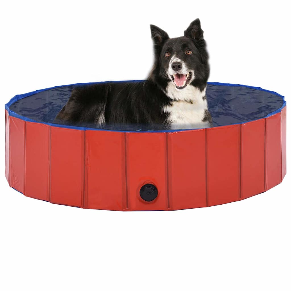 vidaXL Hundepool Faltbar Rot 120 x 30 cm PVC