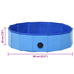 vidaXL Hundepool Faltbar Blau 80 x 20 cm PVC