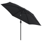 Sonnenschirm mit Metall-Mast 300 cm Schwarz